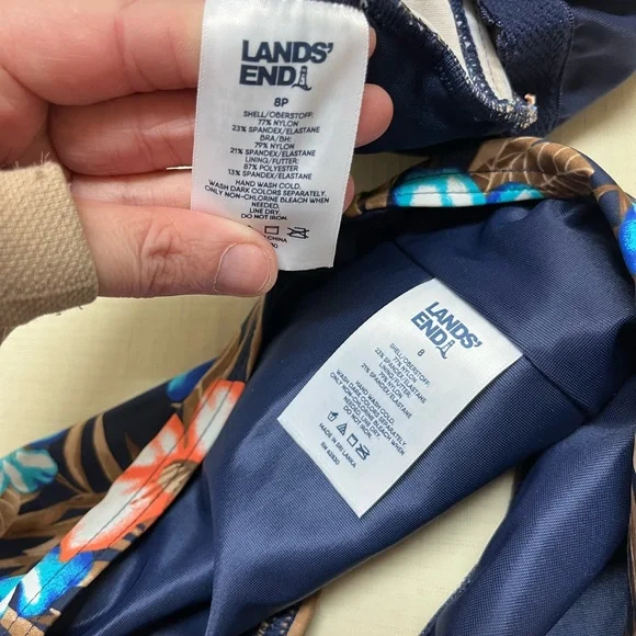 Lands End size 8/8P wrap underwire floral tankini & high waisted bottoms - Picture 4 of 9